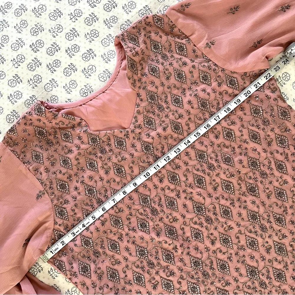 NEW Sequin Embellished Chiffon Salwar Kameez - Picture 10 of 12